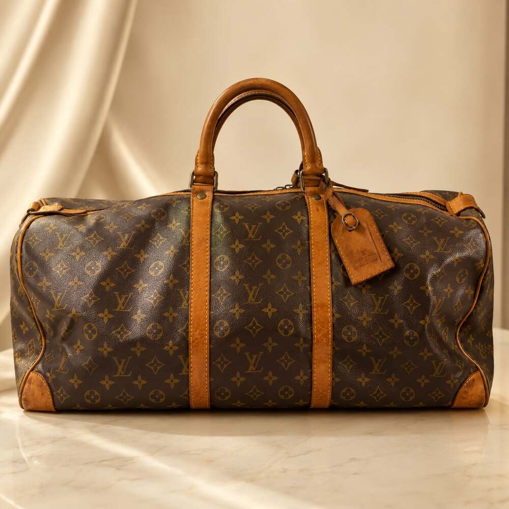 Louis Vuitton Monogram Keepall 55 Travel Duffle Bag